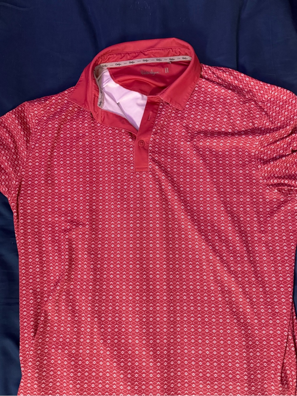 Men’s‎ Red Geometric Polo Shirt